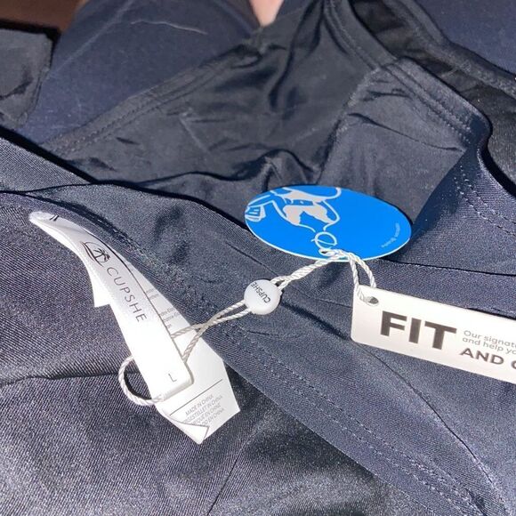 CUPSHE One Piece Swimsuit Sexy Deep V Neck Crisscross Back Self Tie Sz L NWT - Picture 7 of 10